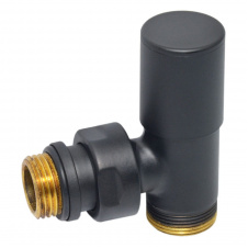 Кран радиаторный Carlo Poletti COMPACT 1/2″х24-19 угловой BLACK MATTE
