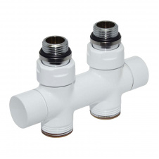 Узел отсекающий одно/двухтрубный Carlo Poletti TWIN 1/2″ Зx3/4″ EK 50 мм прямой белый