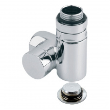 Кран отсекающий Carlo Poletti Combi Corner трехосевой DX 1/2″ правый хром