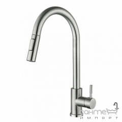 Смеситель для кухни с вытяжным изливом Lidz Aria LDARI015FL2NKS43397 никель Кропивницький