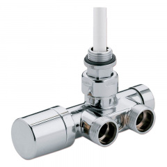 Термостатический узел Carlo Poletti One-Thermo для полотенцесушителя 1/2″ З x 3/4″ EK 50 мм правый хром Ізюм