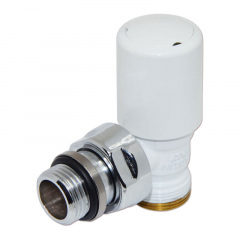 Кран радиаторный Carlo Poletti FIRST 1/2″х24-19 угловой белый Житомир