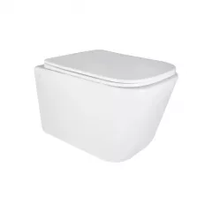 Унитаз подвесной Qtap Crow Ultra Quiet сиденье Slim Duroplast, безободковый, White Тернопіль