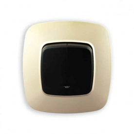 Выключатель 2-клавишный Horoz Electric ELA с подсветкой черный-золото (112-007-0004-040)