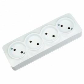 Розетка четверная без заземления Horoz Electric POWER MAX-4 белая (104-008-0003-010)