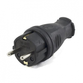 Вилка каучуковая с заземлением 16А LMA054 Lemanso