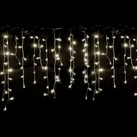 Гірлянда DELUX ICICLE 75LED 2x0.7м 18 жовтий flash білий/білий шнур IP44 EN