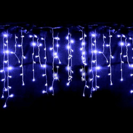 Гирлянда DELUX ICICLE 75LED 2x0.7м 18 flash синий / белый шнур IP44 EN