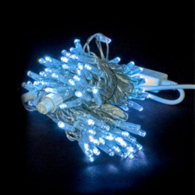 Гірлянда DELUX STRING 100LED 10м (2x5м) 20 flash білий/прозорий шнур IP44 EN