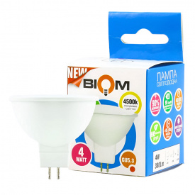 Світлодіодна лампа Biom BT-542 MR16 4W GU5.3 4500К матова (00-00001436)