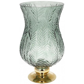 Ваза Ancient Glass Розалин 19х20х35см зеленое стекло Bona DP67888