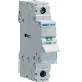 Вимикач навантаження Hager SBN190 1P 100А/230В 1м
