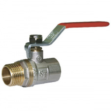 Кран шаровый для воды Santan 605, 1/2" внутренний –наружный, красная ручка