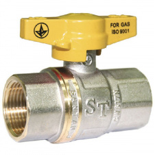 Кран шаровый для газа Santan PREMIUM 602, 1/2" внутренний-внутренний, желтая бабочка