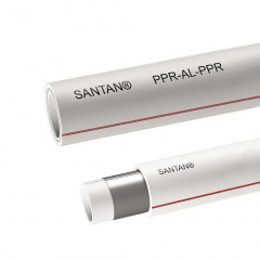 Труба PPR Santan Premium Composite 20 Х 3,4 мм біла PPR-AL-PPR Косів