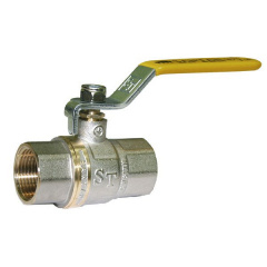 Кран шаровый для газа Santan PREMIUM 600, 1" внутренний- внутренний, желтая ручка Гайсин