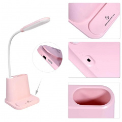 Світильник світлодіодний usb з утримувачем для телефону OPT-TOP Multifunctional desk lamp 1200mah Рожевий (1777401089) Червоноград