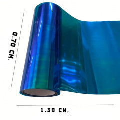 Голографічна, декоративна, самоклеюча плівка на скло 1,38 х 0.70 м Blue HMD 119-8628878 Костопіль