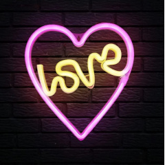Настінний неоновий світильник нічник Love Серце рожеве Angel Київ