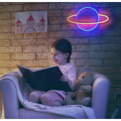 Настінний неоновий світильник нічник Angel Планета жовтий Городок