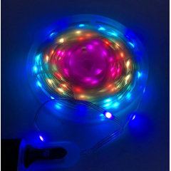Світлодіодна стрічка LED 3528 RGB комплект 5 метрів, різнокольорова + пульт ДУ HMD 136-13128160 Нова Прага