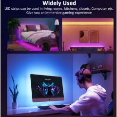 Світлодіодна стрічка LED 3528 RGB комплект 5 метрів, різнокольорова + пульт ДУ HMD 136-13128160 Нова Прага
