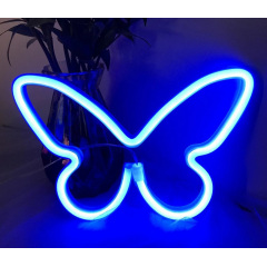 Настінний неоновий світильник нічник Angel Метелик Butterfly синій Акимовка
