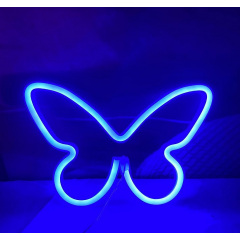Настінний неоновий світильник нічник Angel Метелик Butterfly синій Акимовка