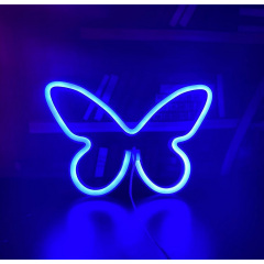 Настінний неоновий світильник нічник Angel Метелик Butterfly синій Акимовка