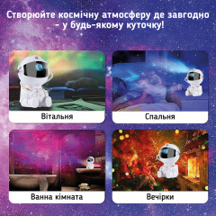 Лазерний нічник-проектор зоряного неба А1 Астронавт з пультом Сидячий Бердичев