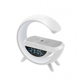 Настільна смарт лампа-нічник Light-Wireless Happy Light з колонкою бездротовою зарядкою та годинником (BT-3401)
