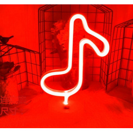 Нічник неоновий лампа Angel Нота червона