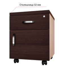 Тумба мобільна Буран XR (двері+ящик+замочок) (плюс) МАКСІ МЕБЛІ Яблуня локарна/Дуб молочний (5102928) Червоноград