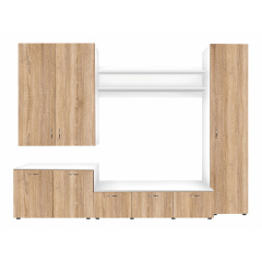 Стінка Серхіо New (плюс) МАКСІ МЕБЛІ Білий гладкий/Дуб сонома (5102101) Кропива