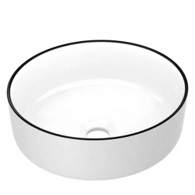 Накладний умивальник Imprese Black Edge 41 см круглий (i11094)