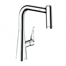 Змішувач для кухні Hansgrohe Metris M71 220, з висувним душем, хром (73823000)