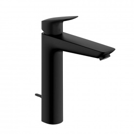 Змішувач для раковини Hansgrohe Logis 190 зі зливним гарнітуром, чорний мат (71090670)