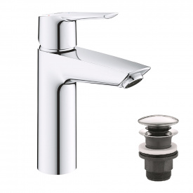 Змішувач для раковини Grohe QuickFix Start M-Size з донним клапаном, хром (23746002)