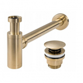 Сифон для умивальника Rea Clik-Clak золотий матовий (REA-A8586)