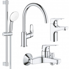 Комплект змішувачів 4 в 1 Grohe Bau Flow хром (UA121640K1)
