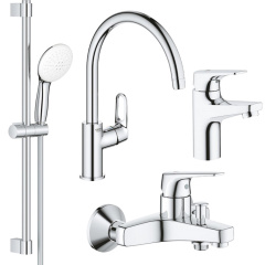 Комплект змішувачів 4 в 1 Grohe Bau Flow хром (UA121640K1) Київ
