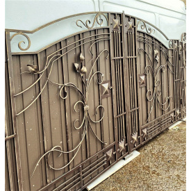 Ворота кованые с профнастилом Б0045пф Legran