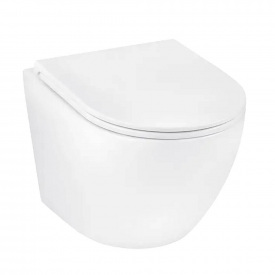 Унітаз підвісний Kroner Harz WHI493736 RIMLESS безобідковий з сидінням Slim