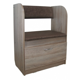 Тумба для взуття Пуф для передпокою (ширина 800 мм) МАКСІ МЕБЛІ Дуб трюфель (11593)