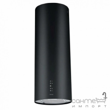 Круглая островная вытяжка Fabiano Cylindra Isola 35 Silent Black черная, мощность 1040 м3/ч