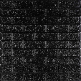 3D панель самоклеюча цегла Чорна 700x770x5мм (019-5) Sticker Wall SW-00000151