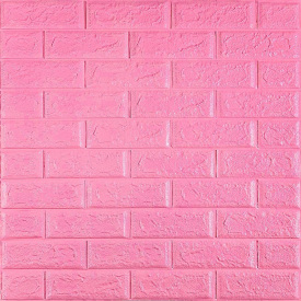 3D панель самоклеюча цегла Рожевий 700х770х5мм (004-5) Sticker Wall SW-00000143
