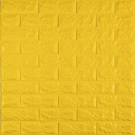 3D панель самоклеюча цегла Жовта 700x770x7мм (010-7) Sticker Wall SW-00000049