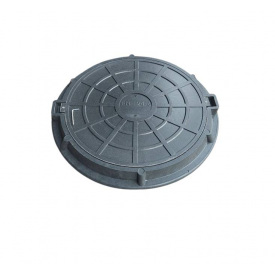 Люк каналізаційний полімерпіщаний садовий 1 т чорний з замком Воюс
