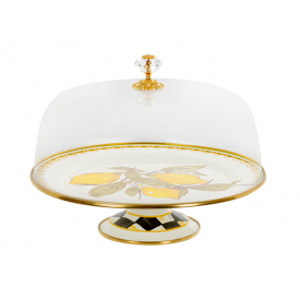 Тортовница эмалированая "SICILY" Elmani с крышкой на ножке, 30 см